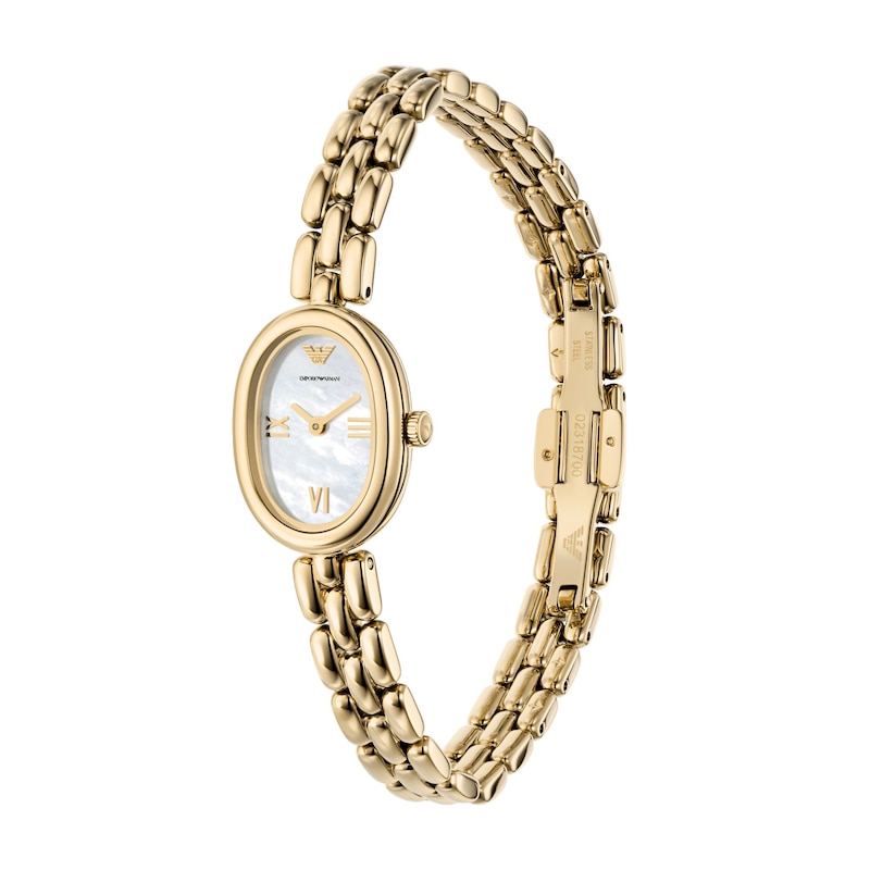 Main Image 4 of Ladies' Emporio Armani Gold-Tone IP Stainless Steel Watch with Mother-of-Pearl Dial (Model: AR11721)