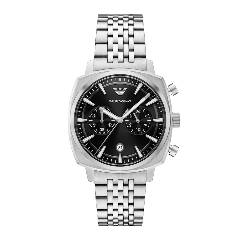 Main Image 1 of Men's Emporio Armani Chronograph Stainless Steel Watch with Black Dial (Model: AR11725)