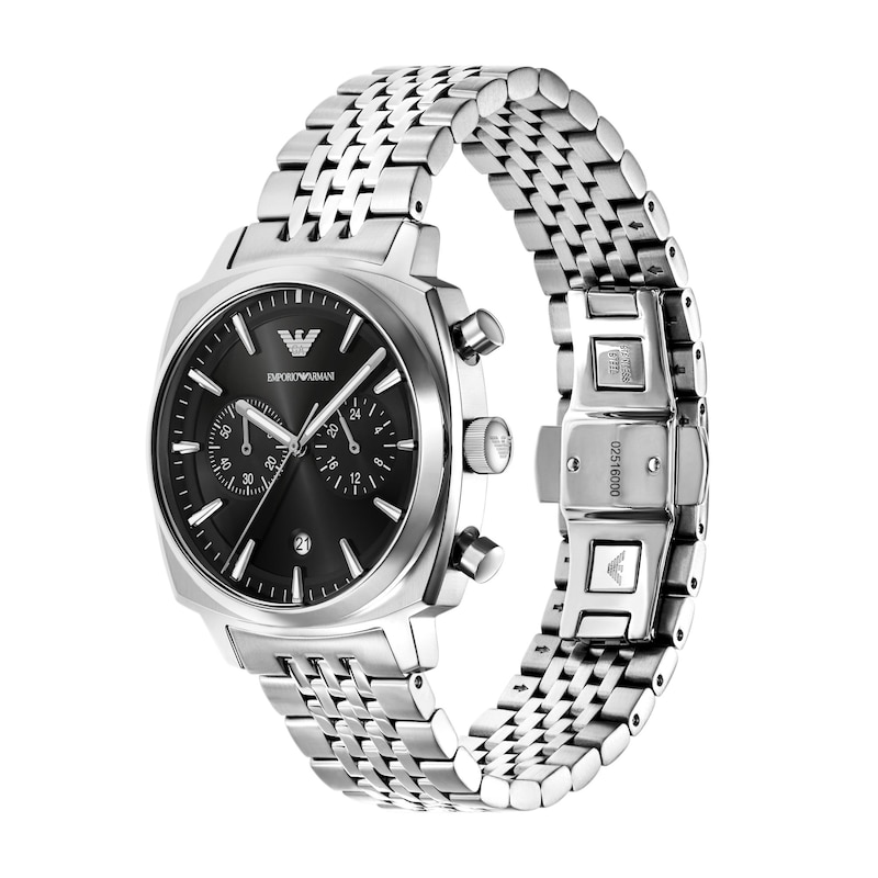 Main Image 4 of Men's Emporio Armani Chronograph Stainless Steel Watch with Black Dial (Model: AR11725)