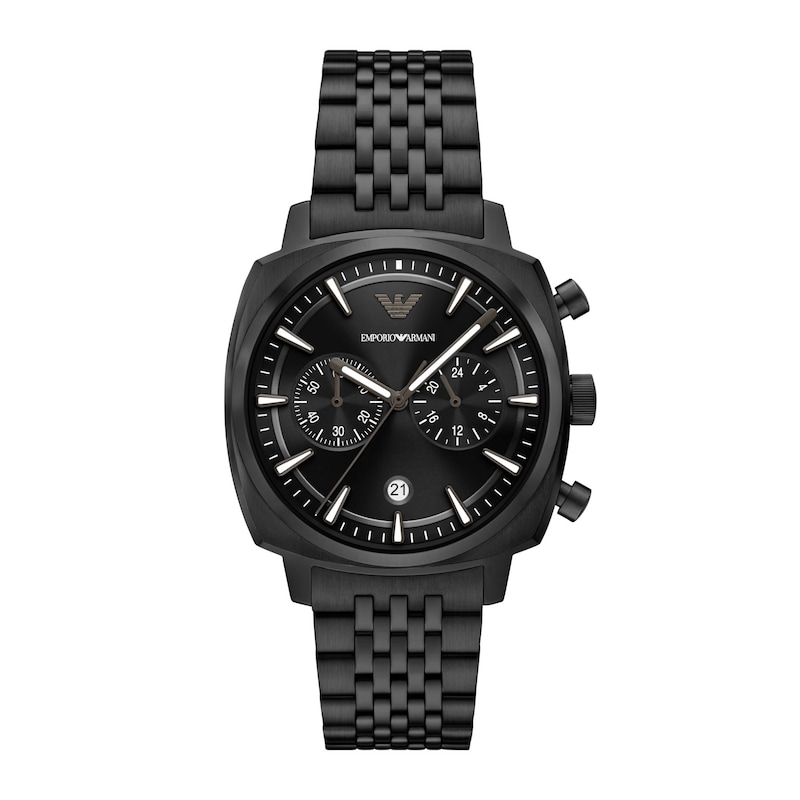 Main Image 1 of Men's Emporio Armani Black IP Stainless Steel Chronograph Watch with Black Dial (Model: AR11727)