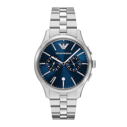 Men's Men's Emporio Armani Stainless Steel Chronograph Watch with Navy Blue Dial (Model: AR11728)