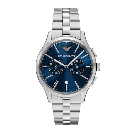 Men's Men's Emporio Armani Stainless Steel Chronograph Watch with Navy Blue Dial (Model: Ar11728)