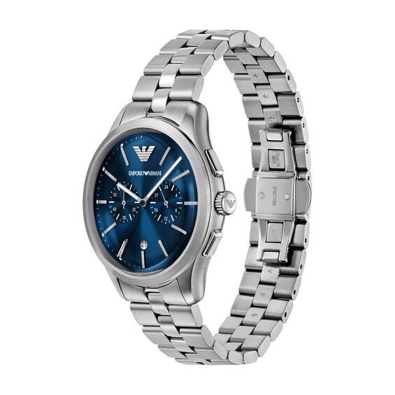 Men's Men's Emporio Armani Stainless Steel Chronograph Watch with Navy Blue Dial (Model: Ar11728)