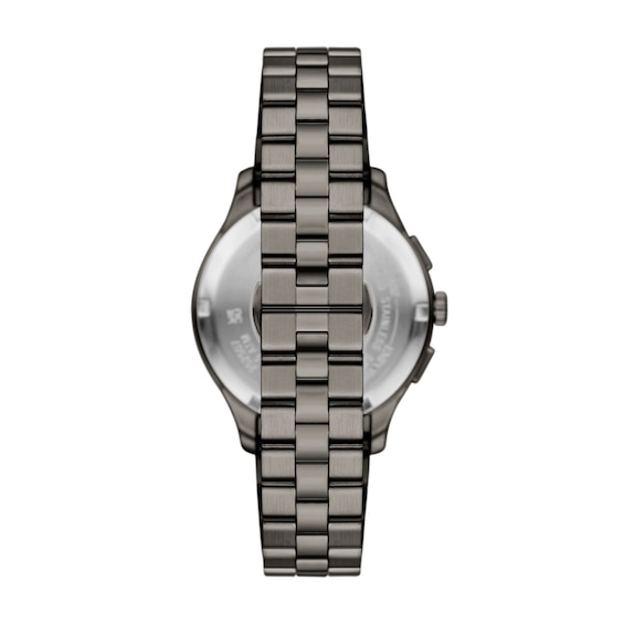 Men's Emporio Armani Gray Ion-Plated Stainless Steel Chronograph Watch with Navy Blue Dial (Model: Ar11729)