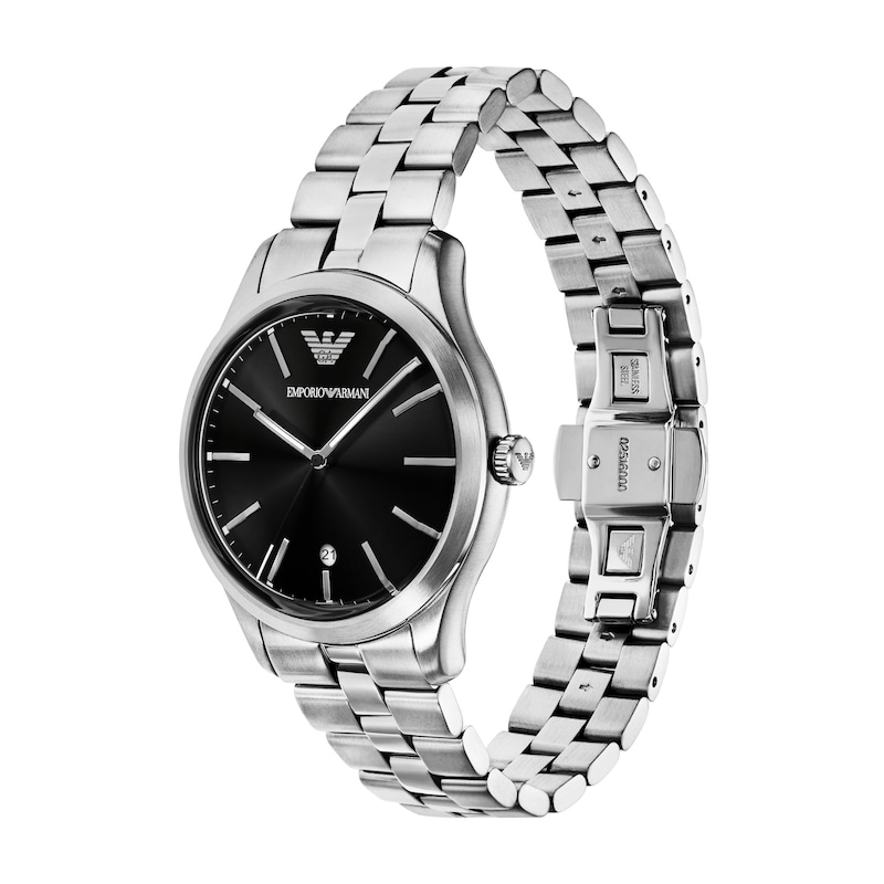 Main Image 4 of Men's Emporio Armani Stainless Steel Watch with Black Dial (Model: AR11732)
