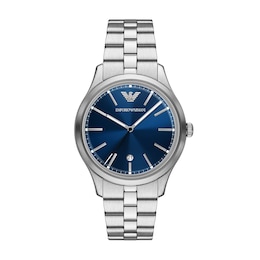 Men's Emporio Armani Stainless Steel Watch with Navy Blue Dial (Model: AR11733)