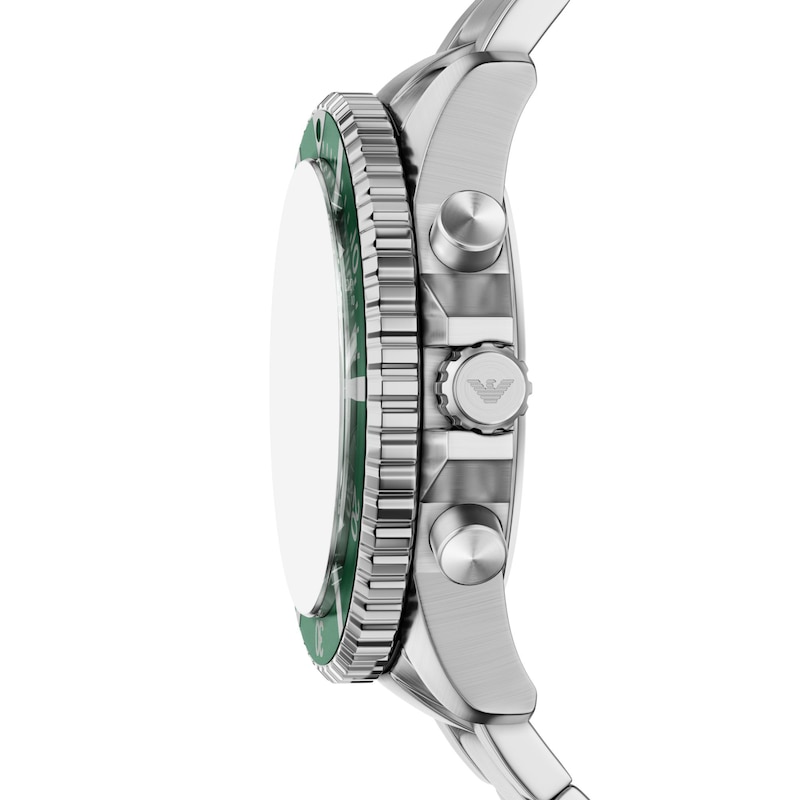 Main Image 3 of Men's Emporio Armani World Explorer Solar-Powered Chronograph Watch with Green Dial (Model: AR11741)