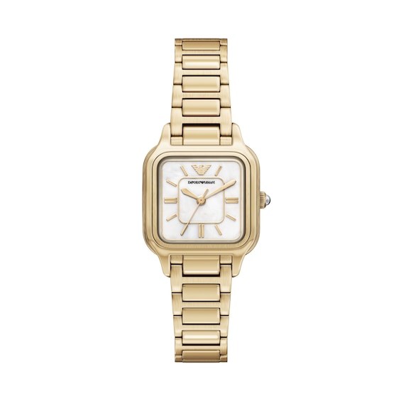 Ladies' Emporio Armani Gold-Tone IP Stainless Steel Watch with Mother-of-Pearl Dial (Model: Ar11744)