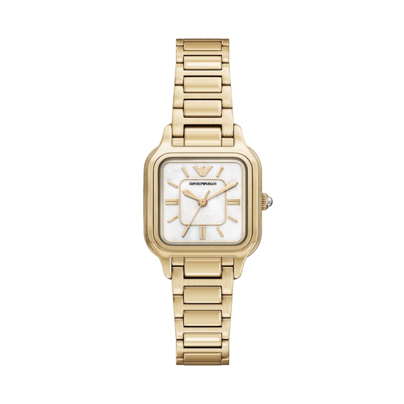 Main Image 1 of Ladies' Emporio Armani Gold-Tone IP Stainless Steel Watch with Mother-of-Pearl Dial (Model: AR11744)