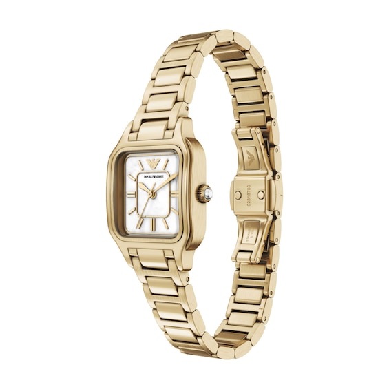 Ladies' Emporio Armani Gold-Tone IP Stainless Steel Watch with Mother-of-Pearl Dial (Model: Ar11744)