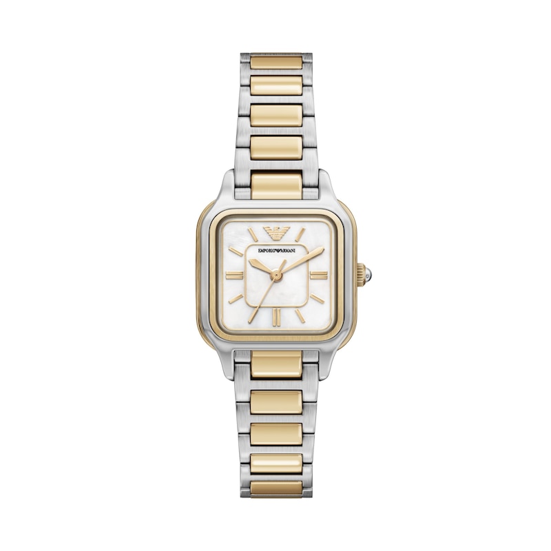 Main Image 1 of Ladies' Emporio Armani Two-Tone IP Stainless Steel Watch with Mother-of-Pearl Dial (Model: AR11745)