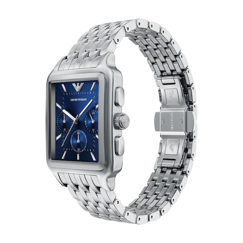 Main Image 4 of Men's Emporio Armani Stainless Steel Chronograph Watch with Blue Dial (Model: AR11750)