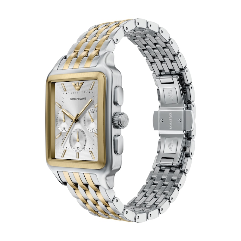 Main Image 4 of Men's Emporio Armani Two-Tone IP Stainless Steel Chronograph Watch with Silver Dial (Model: AR11752)