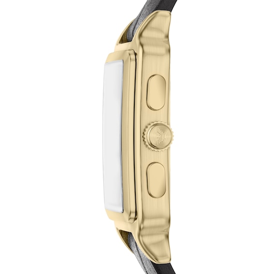 Men's Emporio Armani Gold-Tone IP Stainless Steel Chronograph Watch with Black Dial (Model: Ar11753)