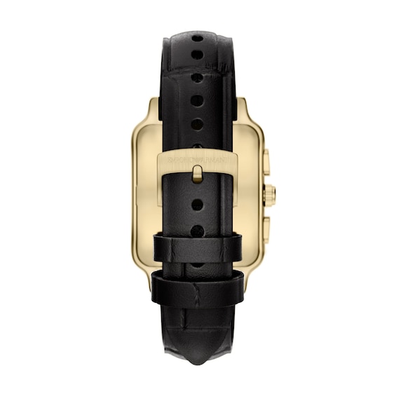 Men's Emporio Armani Gold-Tone IP Stainless Steel Chronograph Watch with Black Dial (Model: Ar11753)