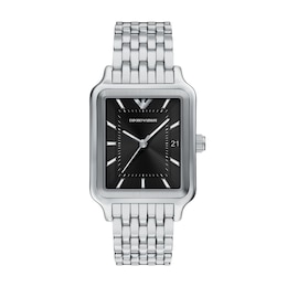 Men's Emporio Armani Stainless Steel Watch with Black Dial (Model: AR11755)