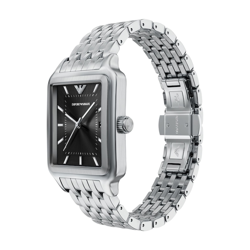 Main Image 4 of Men's Emporio Armani Stainless Steel Watch with Black Dial (Model: AR11755)