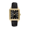 Thumbnail Image 1 of Men's Emporio Armani Gold-Tone IP Stainless Steel Watch with Black Dial and Black Leather Strap (Model: AR11757)