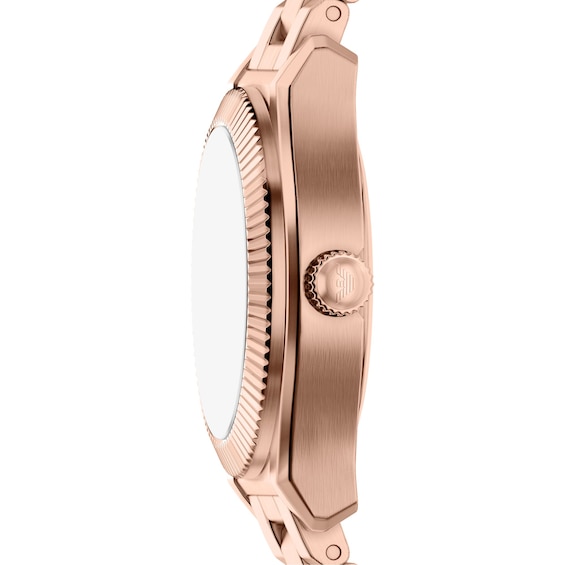 Ladies' Emporio Armani Rose-Tone IP Stainless Steel Watch with Mother-of-Pearl Dial (Model: Ar11762)