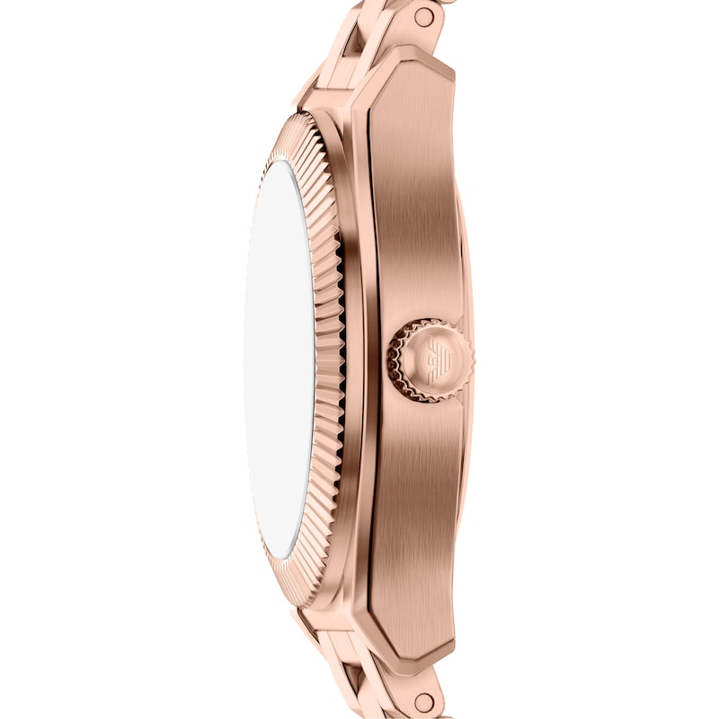 Main Image 3 of Ladies' Emporio Armani Rose-Tone IP Stainless Steel Watch with Mother-of-Pearl Dial (Model: AR11762)