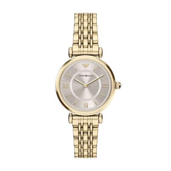 Ladies' Emporio Armani Gold-Tone IP Stainless Steel Watch with Gold Dial (Model: Ar11766)