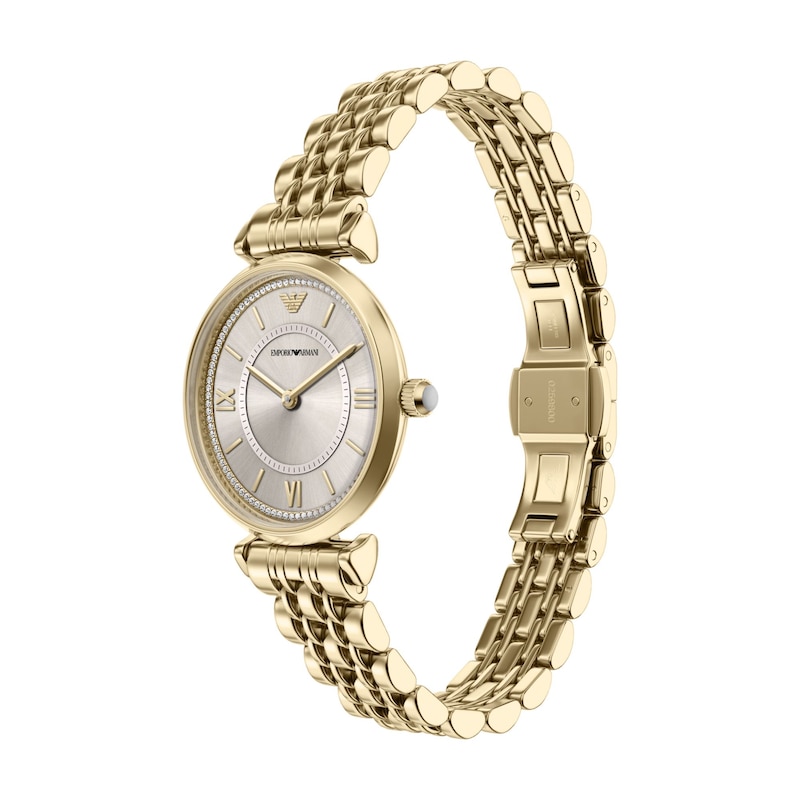 Main Image 4 of Ladies' Emporio Armani Gold-Tone IP Stainless Steel Watch with Gold Dial (Model: AR11766)