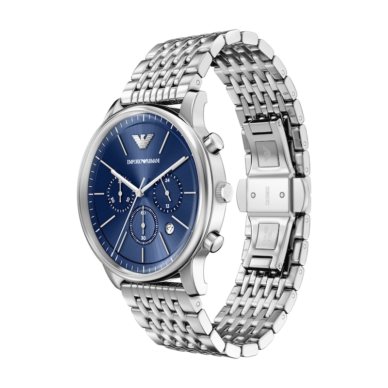 Main Image 4 of Men's Emporio Armani Stainless Steel Chronograph Watch with Navy Blue Dial (Model: AR11771)