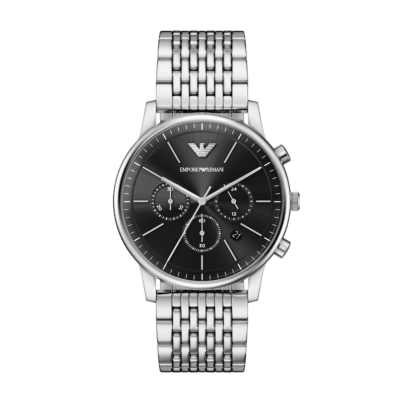 Main Image 1 of Men's Emporio Armani Stainless Steel Chronograph Watch with Black Dial (Model: AR11772)