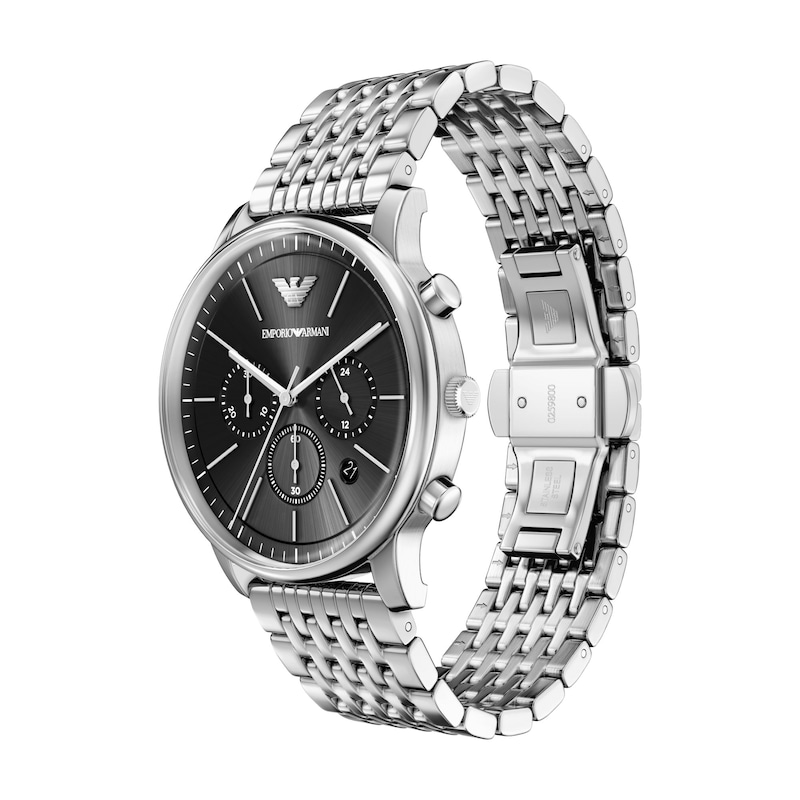 Main Image 4 of Men's Emporio Armani Stainless Steel Chronograph Watch with Black Dial (Model: AR11772)