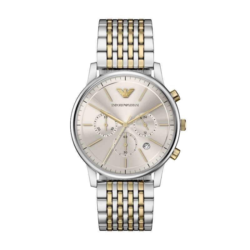 Main Image 1 of Men's Emporio Armani Two-Tone IP Stainless Steel Chronograph Watch with Gray Dial (Model: AR11773)