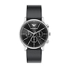 Thumbnail Image 1 of Men's Emporio Armani Stainless Steel Chronograph Watch with Black Dial and Black Leather Strap (Model: AR11774)