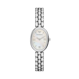 Ladies' Emporio Armani Sinfonia Stainless Steel Watch with Mother-of-Pearl Dial (Model: AR11776)