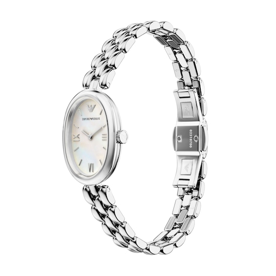 Ladies' Emporio Armani Sinfonia Stainless Steel Watch with Mother-of-Pearl Dial (Model: Ar11776)