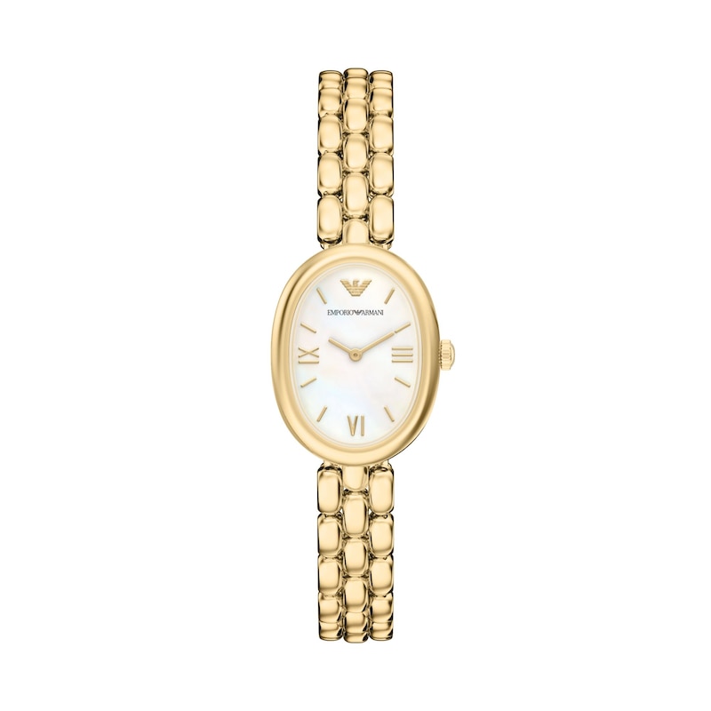 Main Image 1 of Ladies' Emporio Armani Sinfonia Gold-Tone IP Stainless Steel Watch with Mother-of-Pearl Dial (Model: AR11777)