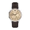 Thumbnail Image 1 of Men's Emporio Armani Stainless Steel Watch with Silver Dial and Brown Leather Strap (Model: AR11783)