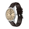 Thumbnail Image 4 of Men's Emporio Armani Stainless Steel Watch with Silver Dial and Brown Leather Strap (Model: AR11783)