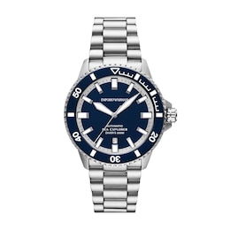 Men's Emporio Armani Sea Explorer Stainless Steel Watch with Blue Dial (Model: AR60087)