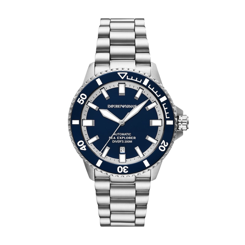 Main Image 1 of Men's Emporio Armani Sea Explorer Stainless Steel Watch with Blue Dial (Model: AR60087)