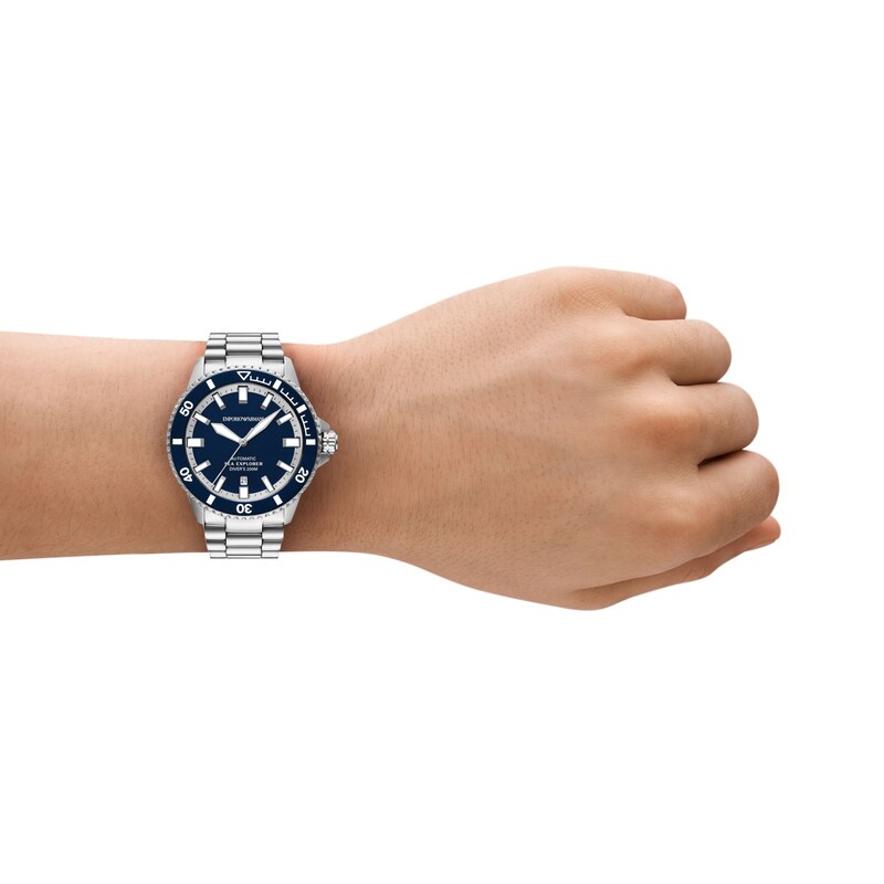 Main Image 2 of Men's Emporio Armani Sea Explorer Stainless Steel Watch with Blue Dial (Model: AR60087)