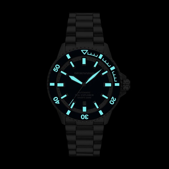 Men's Emporio Armani Sea Explorer Stainless Steel Watch with Blue Dial (Model: Ar60087)