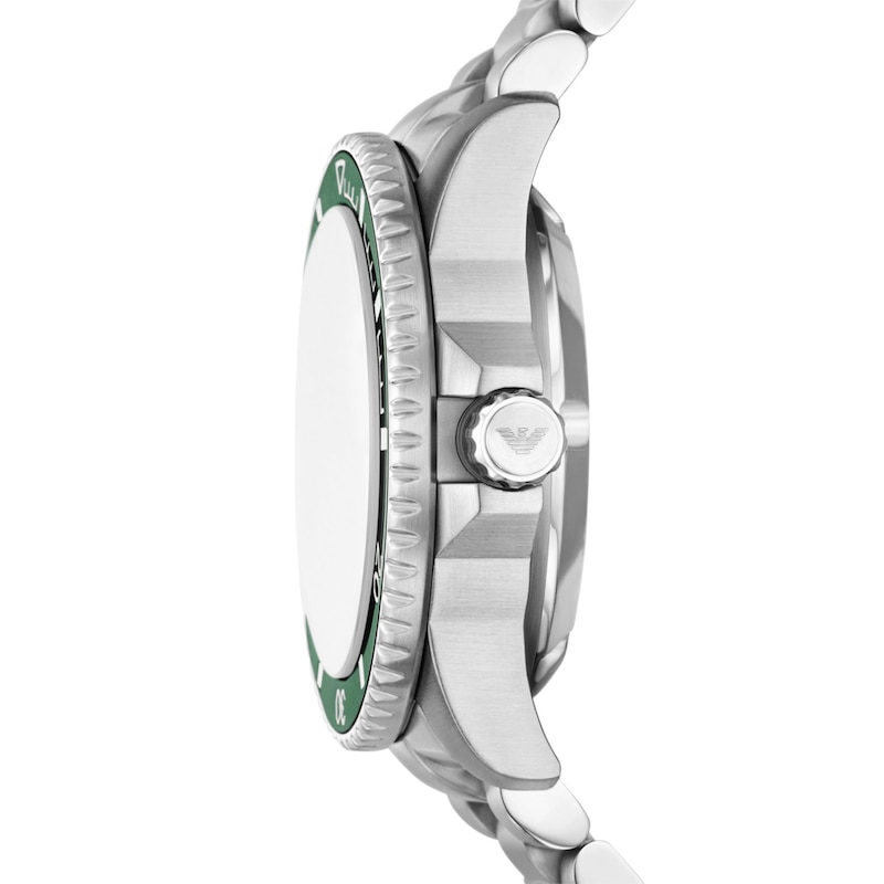 Main Image 3 of Men's Emporio Armani Sea Explorer Stainless Steel Watch with Green Dial (Model: AR60088)