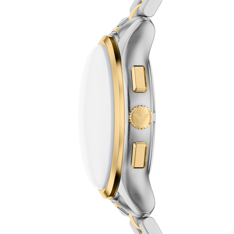 Main Image 3 of Men's Emporio Armani Two-Tone IP Stainless Steel Chronograph Watch Set with Brown Dial (Model: AR80084SET)