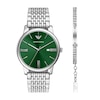 Thumbnail Image 1 of Men's Emporio Armani Stainless Steel Watch and Curb Link Bracelet Set (Model: AR80087SET)