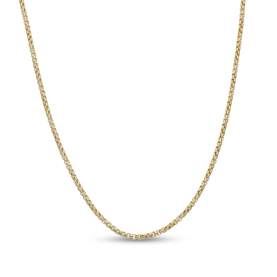 1.5mm Rounded Box Chain Necklace in Hollow 10K Gold - 20"