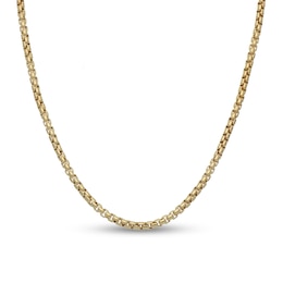 2.6mm Rounded Box Chain Necklace in Hollow 10K Gold - 22"