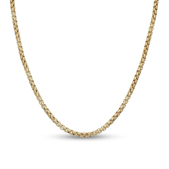 2.6mm Rounded Box Chain Necklace in Hollow 10K Gold - 22"