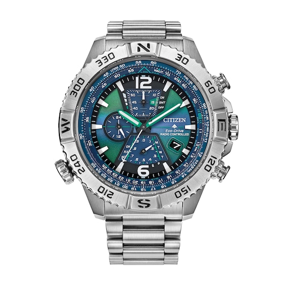 Men's Citizen Limited Edition Promaster Navihawk A-T Chronograph Stainless Steel Watch (Model: At8220-55W)