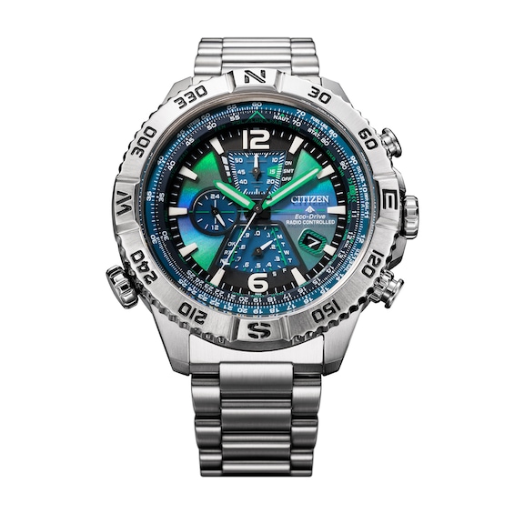 Men's Citizen Limited Edition Promaster Navihawk A-T Chronograph Stainless Steel Watch (Model: At8220-55W)