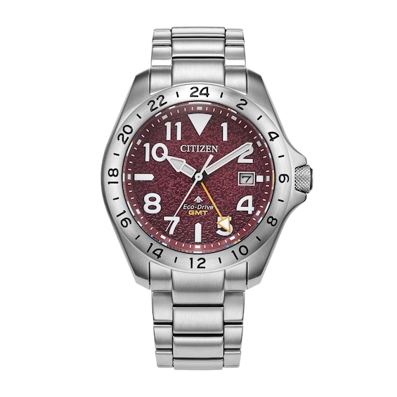 Men's Citizen Promaster Eco-Drive® Stainless Steel Watch with Red Dial (Model: Bj7150-50W)