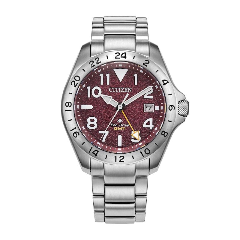 Main Image 1 of Men's Citizen Promaster Eco-Drive® Stainless Steel Watch with Red Dial (Model: BJ7150-50W)